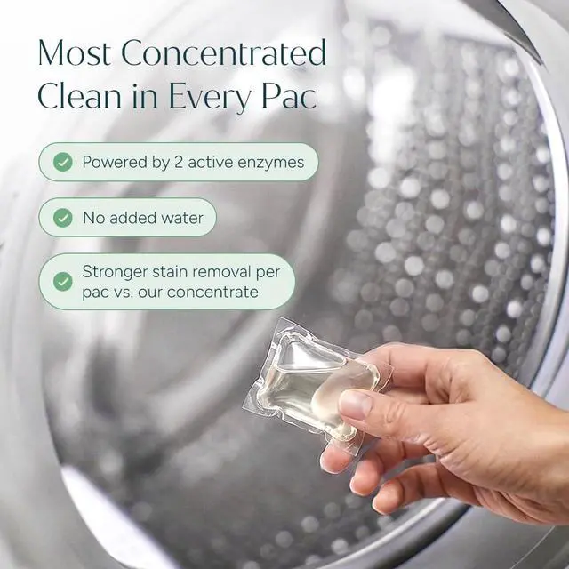 Alt view image 6 of 7 - Laundry Detergent Pods with 2 Bio-Powered Enzymes, Free and Clear for Sensitive Skin, Non Toxic Richly Concentrated Washing Detergent Pods, 32 Ct