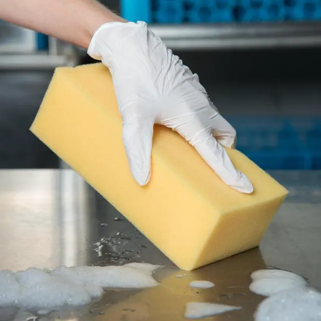 Alt view image 5 of 7 - Commercial Cleaning/Washing Foam Sponge, 8.25", Yellow