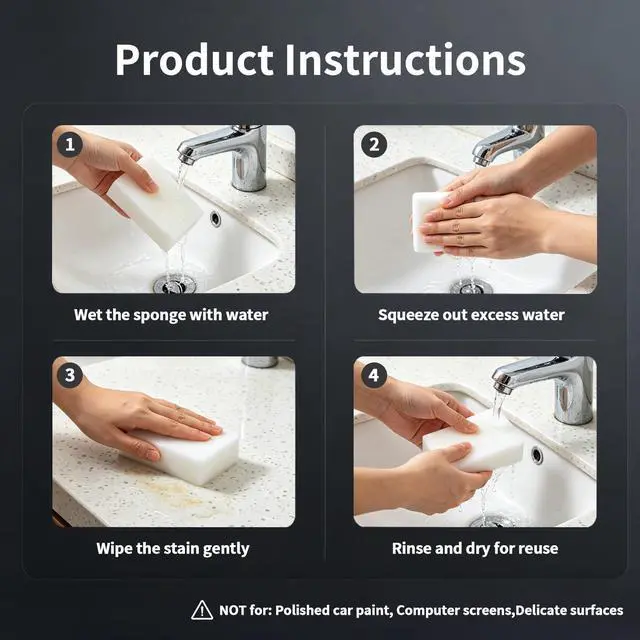Alt view image 2 of 7 - Extra Thick Melamine Foam Sponges, 10 Pack