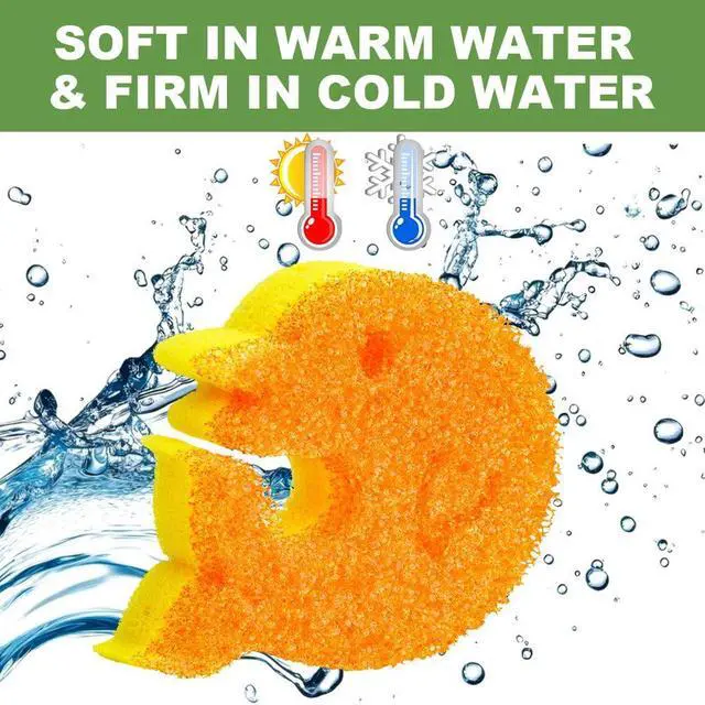 Alt view image 4 of 5 - 5 Pack Scrub Sponge, Dual-Sided Temperature Kitchen Sponge for Dishes Household Cleaning Non-Scratch Dolphin Shape Multipurpose Sponges for Kitchens, Bathrooms, and Outdoor Five Color