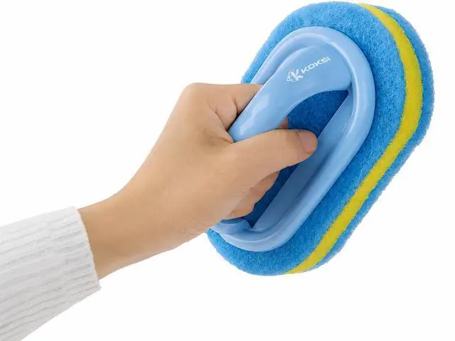 Alt view image 3 of 7 - Cleaning Brush for Bathroom Kitchen Bathtub Toilet Cleaner All Purpose Shower Sponge Scrubbing Brush with Ergonomic Handle