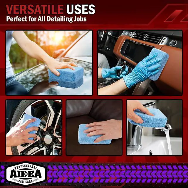 Alt view image 7 of 7 - Microfiber Applicator Pads-2 Pack, Car Wash Sponge, Blue