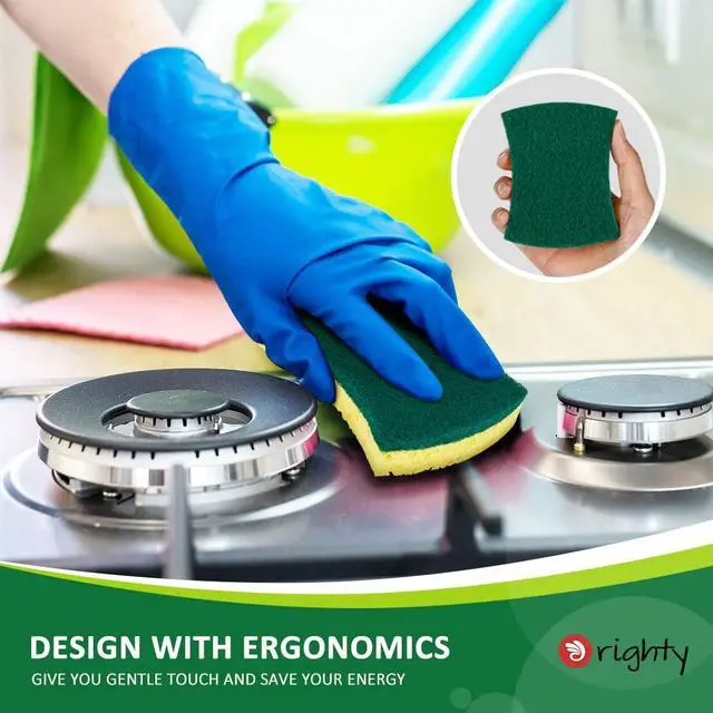 Alt view image 5 of 7 - Heavy Duty Scrub Sponges Kitchen Sponge, 24 Pack Cleaning Sponges