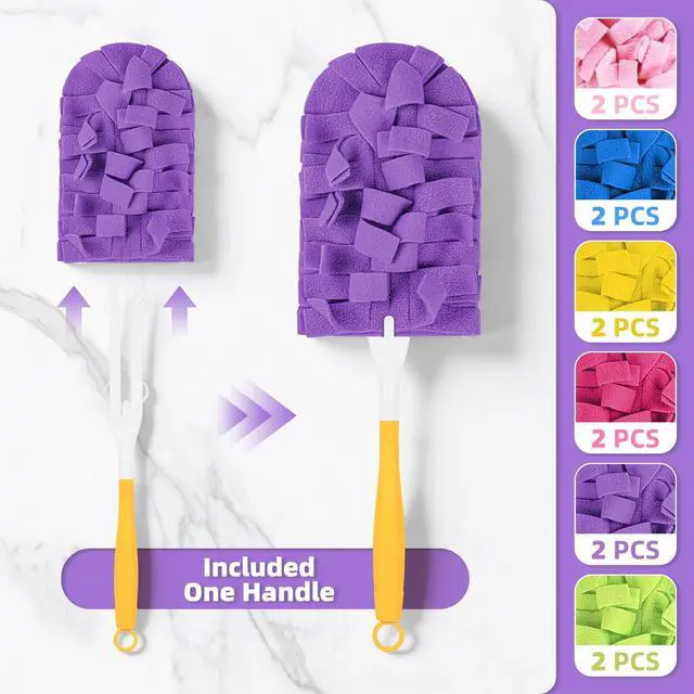 Alt view image 2 of 7 - 12 PCS Microfiber Reusable Duster Refills for Swiffer Duster