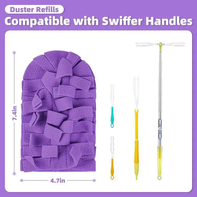 Alt view image 3 of 7 - 12 PCS Microfiber Reusable Duster Refills for Swiffer Duster
