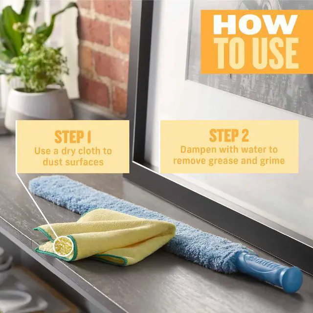 Alt view image 2 of 7 - High Performance Dusting Cloth, Reusable & Dual-Sided - 2 Pack