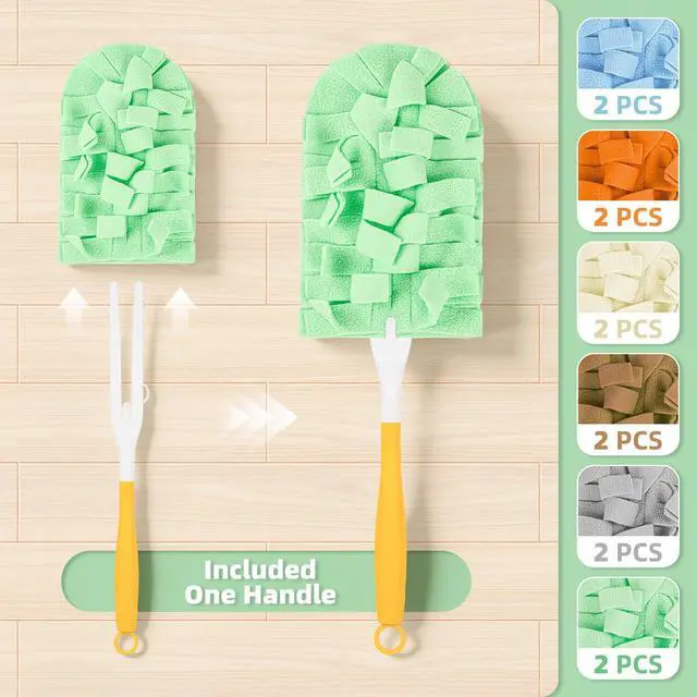 Alt view image 2 of 7 - 12 PCS Microfiber Reusable Duster Refills for Swiffer Duster