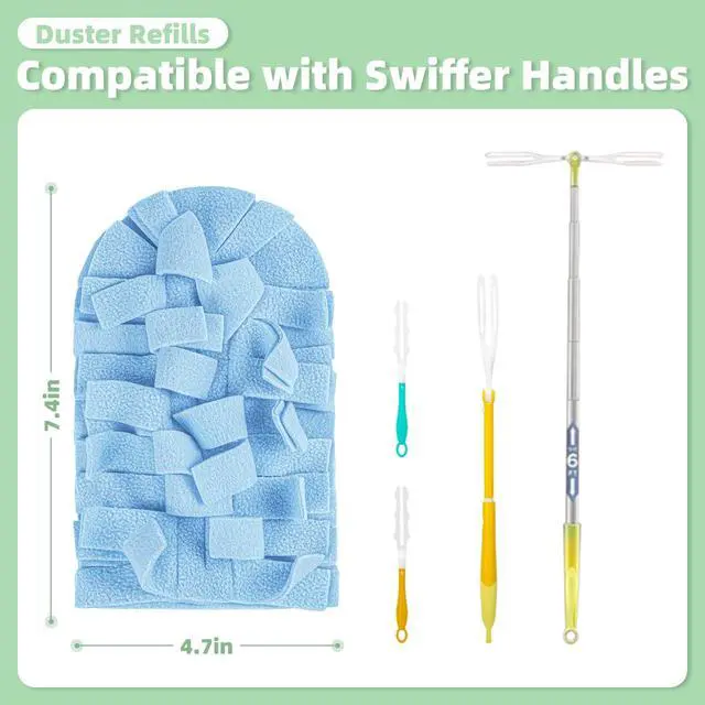 Alt view image 3 of 7 - 12 PCS Microfiber Reusable Duster Refills for Swiffer Duster