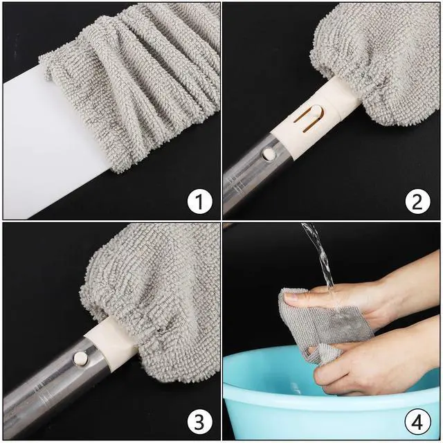 Alt view image 3 of 6 - 6 Pack Gap Dust Cleaner Refills, Microfiber Replacement Cloth Covers for Under Furniture Duster, Washable & Reusable Dusting Sleeves