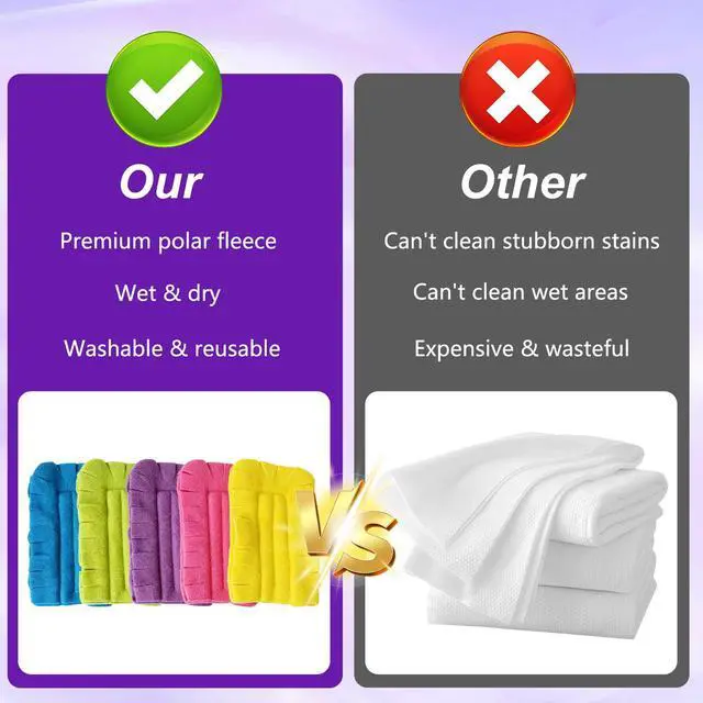 Alt view image 3 of 7 - Duster Refill Reusable Fleece Duster Refills, Heavy Duty Feather Flat Dusters Refills Washable Cleaning Pads for Home, Blinds, Car, Pet, Furniture, Fans (5 Pack-Mixed Color)