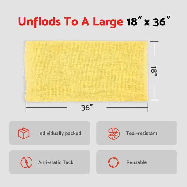 Alt view image 4 of 6 - Tack Cloth, 6 Pack, for Woodworking and Painting