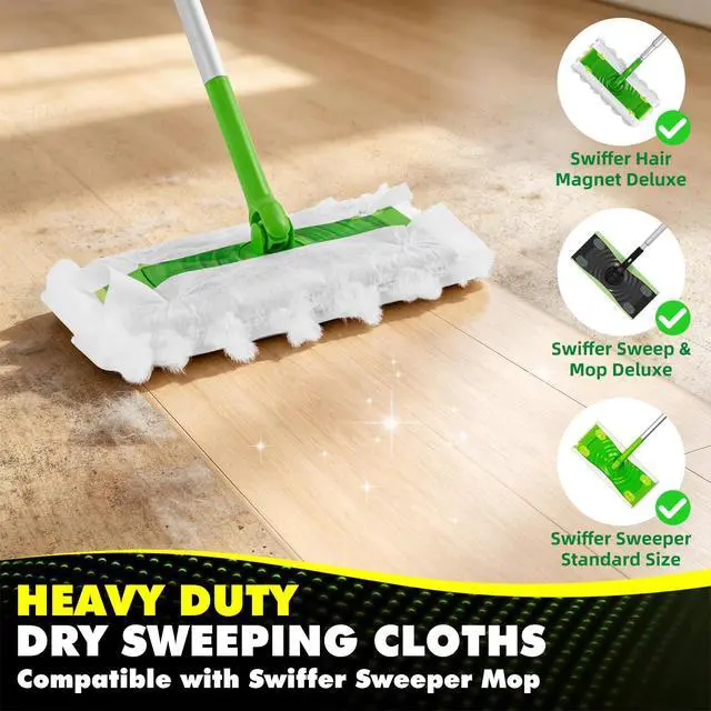 Alt view image 3 of 7 - Heavy Duty Dry Cloths for Sweeper Mop, Pet Dry Pads Refills