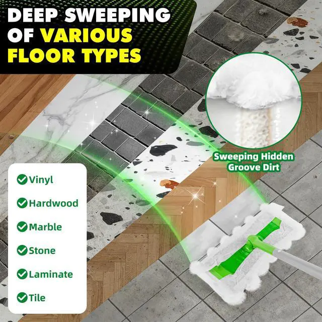 Alt view image 5 of 7 - Heavy Duty Dry Cloths for Sweeper Mop, Pet Dry Pads Refills