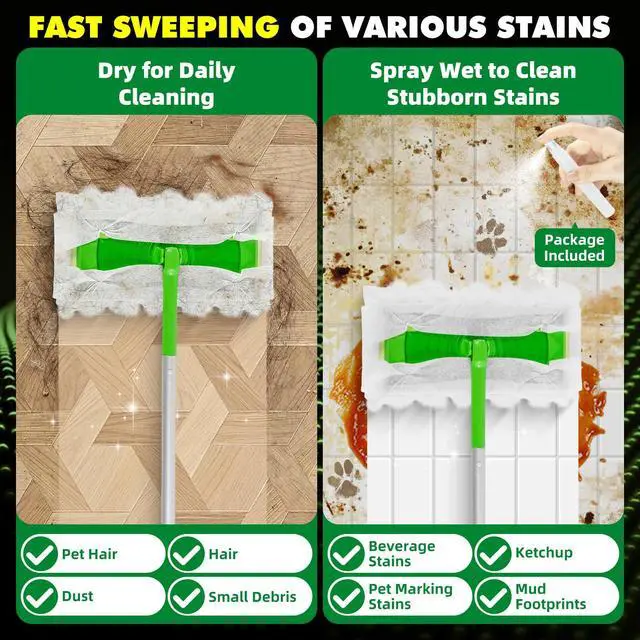Alt view image 6 of 7 - Heavy Duty Dry Cloths for Sweeper Mop, Pet Dry Pads Refills