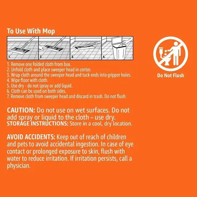 Alt view image 4 of 6 - Heavy Duty Dry Sweeping Cloths, Floor Cleaning, Multi-Surface, Disposable, Trap Dust, Dirt & Pet Hair, Fits Swiffer Sweeper Mop Heads, 44 Count