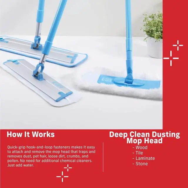 Alt view image 2 of 7 - Deep Clean Mop Dusting Head, Reusable Mop Pads - 1 Pack