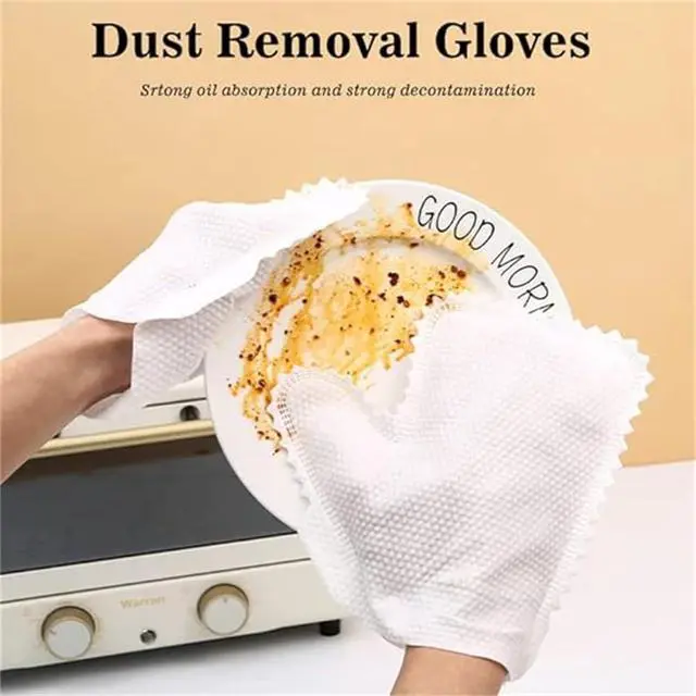 Alt view image 7 of 7 - 20 Pcs Home Dust Removal Gloves, Non Woven Gloves, Dry And Wet Dual-Purpose Cloth, Household Dishwashing And Dust Removal Cloth,Microfiber Fish Scale Cleaning Duster Glove, Disposable Cloth Gloves