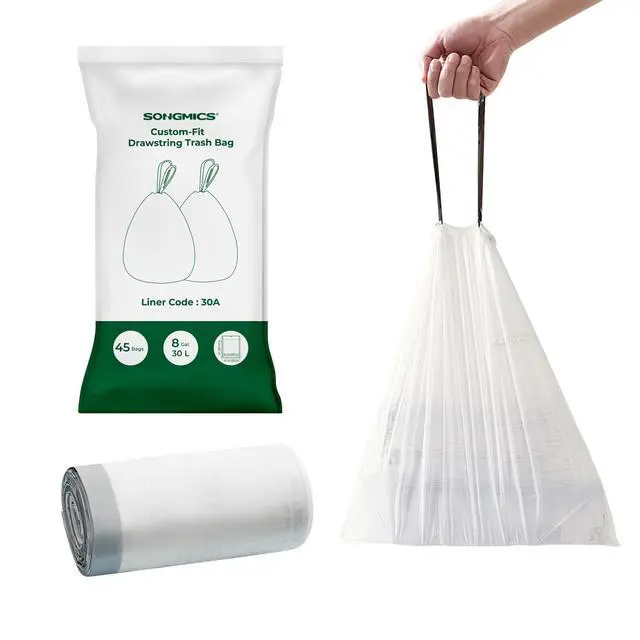Main image of Trash Bags, 8-Gallon (30 L), 2 Rolls, 45 Count