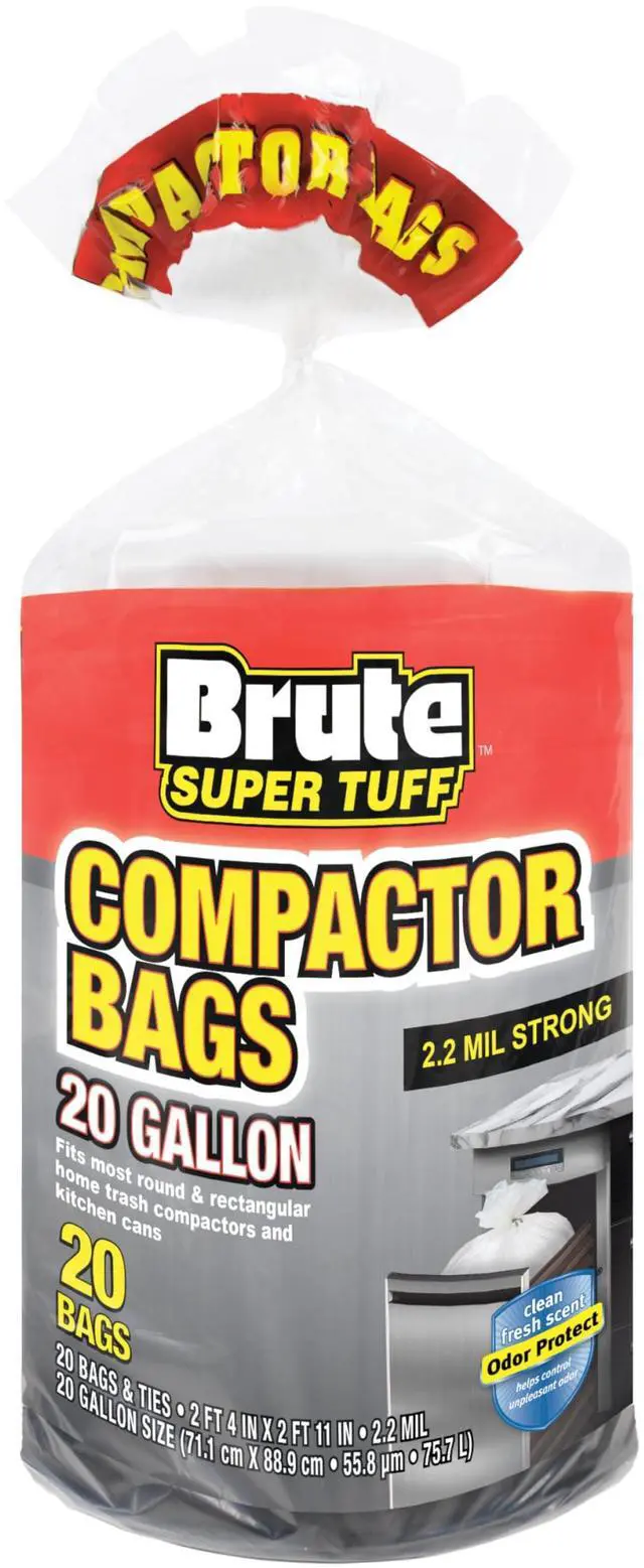 Main image of 20 Gallon Kitchen Compactor Bags, 2.0 Mil, White, 20ct