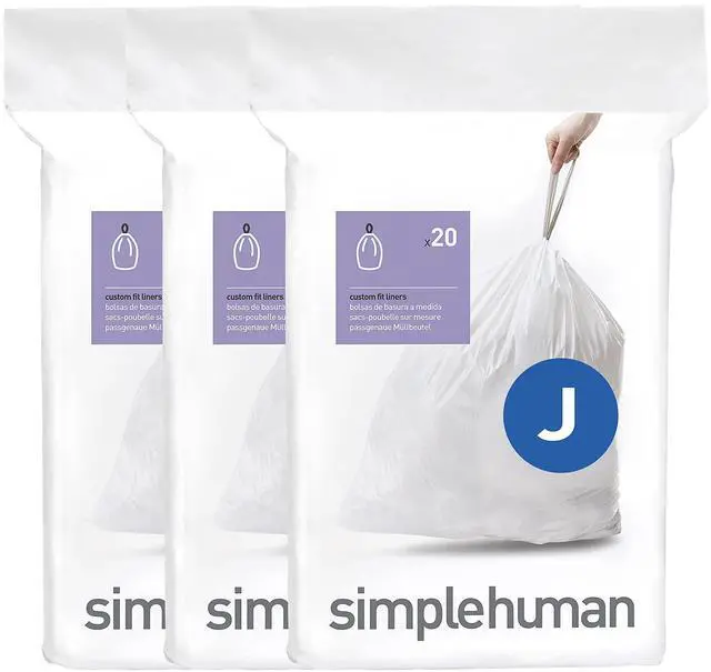Main image of J Custom Fit Trash Can Liner, 3 refill packs (60 Count), 30-45 Liter / 8-12 Gallon