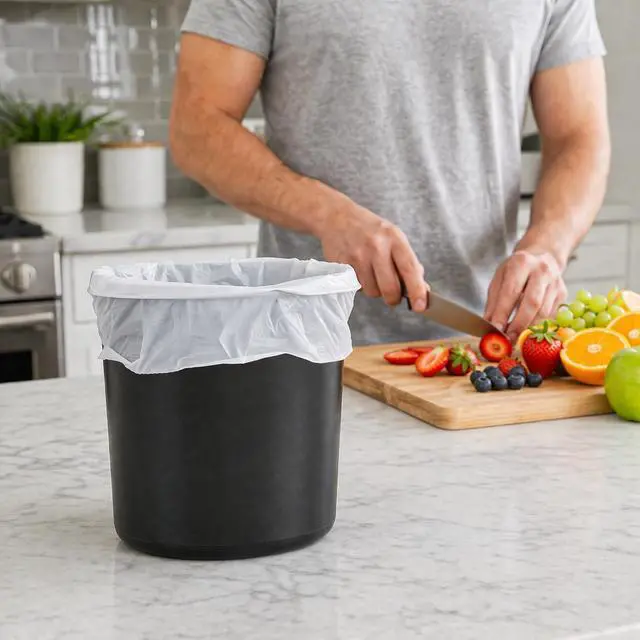 Alt view image 3 of 7 - 4 gallon Small Trash Bags Lavender Scented (200 Count) White Bathroom Garbage Bags 15 Liter Diaper Bags Mini Wastebasket Can Liners for Home Office Bins (200 Bags)