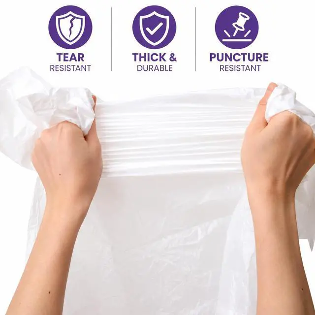 Alt view image 5 of 7 - 4 gallon Small Trash Bags Lavender Scented (200 Count) White Bathroom Garbage Bags 15 Liter Diaper Bags Mini Wastebasket Can Liners for Home Office Bins (200 Bags)