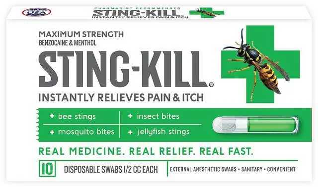Main image of Anesthetic Swabs, Bee Sting & Bug Bite Relief, 10-Count
