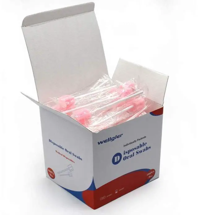 Main image of Oral Care Swabs Disposable- Pink 100 Counts