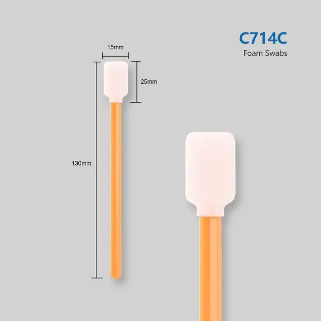Alt view image 2 of 7 - Foam Swab Sticks (100 pcs Large Rectangular Foam Tips, 5.25", ) Cleanroom Cleaning Swab Sponge Stick for Inkjet Printer, Optical Instruments, Car Detailing