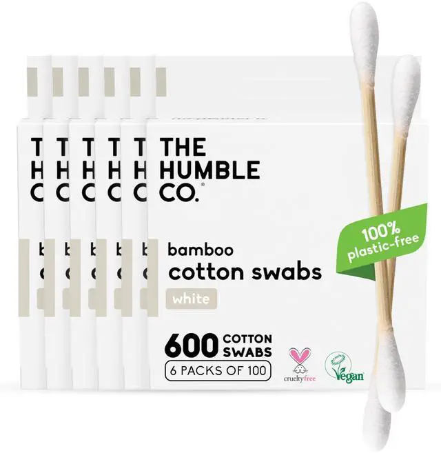 Main image of Bamboo Cotton Swabs, Ear Cleaning, White (600 Count)