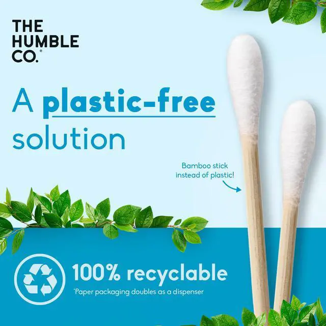 Alt view image 2 of 6 - Bamboo Cotton Swabs, Ear Cleaning, White (600 Count)