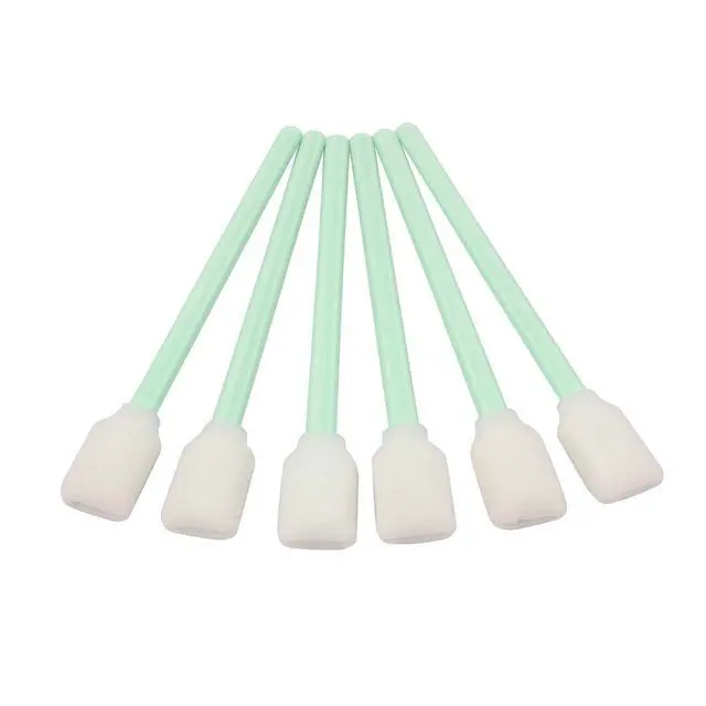 Alt view image 6 of 6 - 100pc 5.1" Square Rectangle Foam Cleaning Swab Sticks for Solvent Format Inkjet Printer Roland Optical Equipment