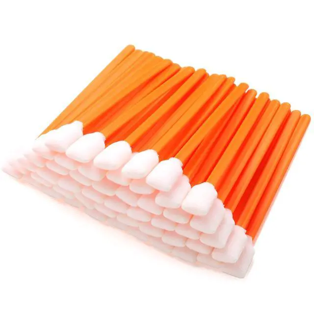 Alt view image 5 of 7 - Foam Cleaning Swab Sticks (200 pcs Large Rectangular Foam Tips, 5.25", Orange) Cleanroom Cleaning Swab Sponge Stick for Inkjet Printer, Optical Instruments
