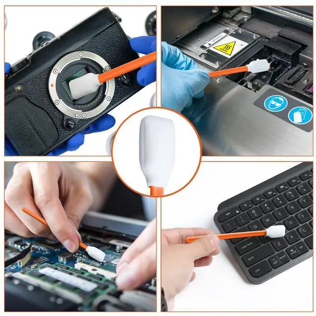 Alt view image 7 of 7 - 200pcs Foam Cleaning Swabs,Professional Lint Free Sponge Tip Lab Swab for Printer, Gun, Optics Lens, Camera, Arts and Crafts, Automotive Detailing