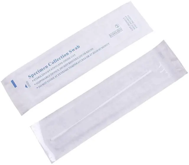 Main image of Nasopharyngeal Nylon Specimen Flocked Swab, 100 Pack Nasal Swabs Sterile Nasopharyngeal Swab Individually Wrapped, Nylon Flocking Tip Flocked Swab for Sampling