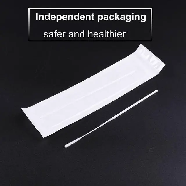 Alt view image 2 of 7 - Nasopharyngeal Nylon Specimen Flocked Swab, 100 Pack Nasal Swabs Sterile Nasopharyngeal Swab Individually Wrapped, Nylon Flocking Tip Flocked Swab for Sampling