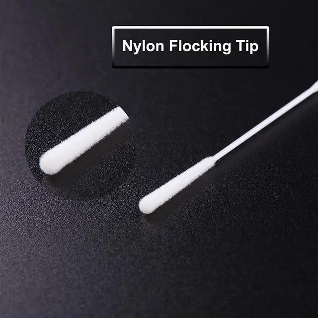 Alt view image 3 of 7 - Nasopharyngeal Nylon Specimen Flocked Swab, 100 Pack Nasal Swabs Sterile Nasopharyngeal Swab Individually Wrapped, Nylon Flocking Tip Flocked Swab for Sampling