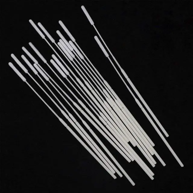 Alt view image 7 of 7 - Nasopharyngeal Nylon Specimen Flocked Swab, 100 Pack Nasal Swabs Sterile Nasopharyngeal Swab Individually Wrapped, Nylon Flocking Tip Flocked Swab for Sampling