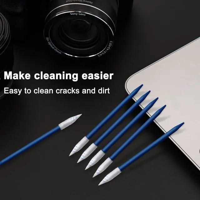 Alt view image 5 of 7 - Electronics Cleaning swabs,Sponge tip Detail swabs, lint-Free Foam Swab (200pcs Navy Blue)