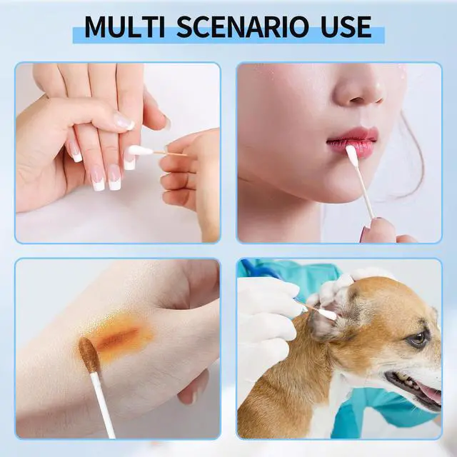 Alt view image 5 of 7 - Long Cotton Swabs 10 Inch, 100pcs Cotton Tipped Applicators with Large 1/2 Inch Diameter Swab for Cleaning - Non-sterile