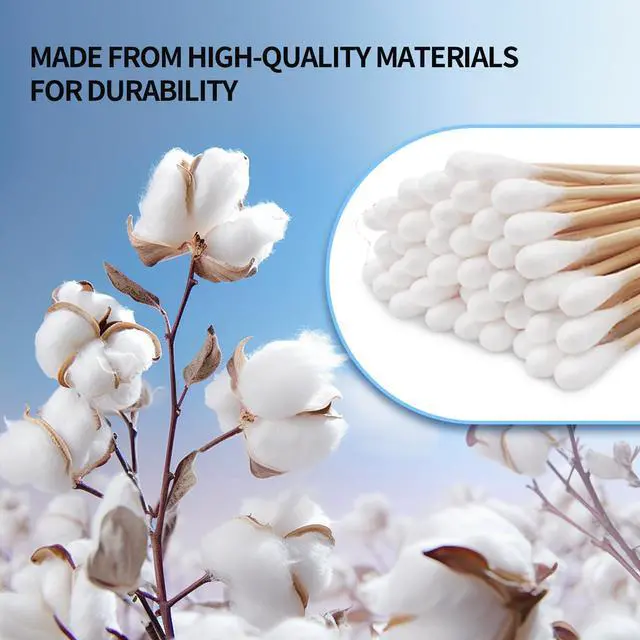 Alt view image 6 of 7 - Long Cotton Swabs 10 Inch, 100pcs Cotton Tipped Applicators with Large 1/2 Inch Diameter Swab for Cleaning - Non-sterile