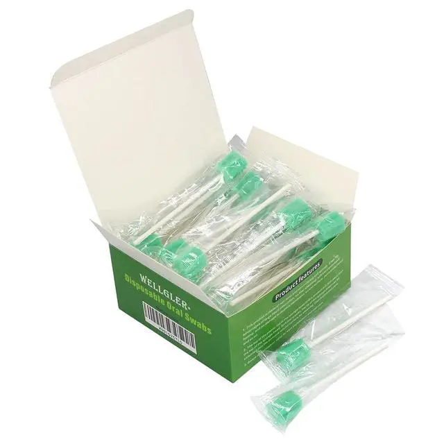 Main image of Mouth Swabs for ElderlyDisposable Oral Swabs. Green (Bag of 50 swabs)