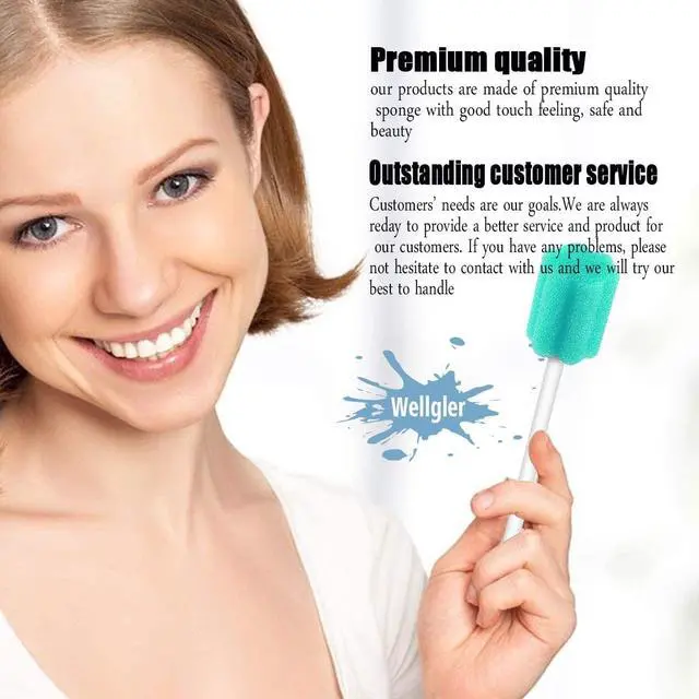 Alt view image 4 of 5 - Mouth Swabs for ElderlyDisposable Oral Swabs. Green (Bag of 50 swabs)