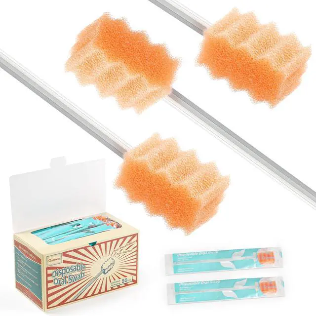 Main image of Safety Oral Care Swabs 50 PCS, Gum-Protective Mouth Swabs for Elderly, Extra Length, Individually Wrapped