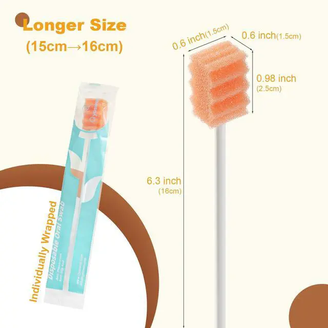 Alt view image 3 of 7 - Safety Oral Care Swabs 50 PCS, Gum-Protective Mouth Swabs for Elderly, Extra Length, Individually Wrapped