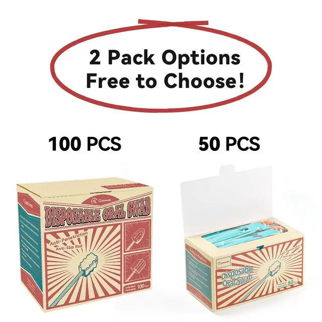 Alt view image 2 of 7 - Safety Oral Care Swabs 50 PCS, Gum-Protective Mouth Swabs for Elderly, Extra Length, Individually Wrapped