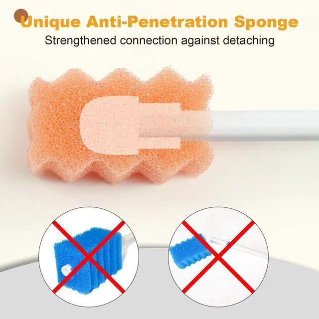 Alt view image 5 of 7 - Safety Oral Care Swabs 50 PCS, Gum-Protective Mouth Swabs for Elderly, Extra Length, Individually Wrapped