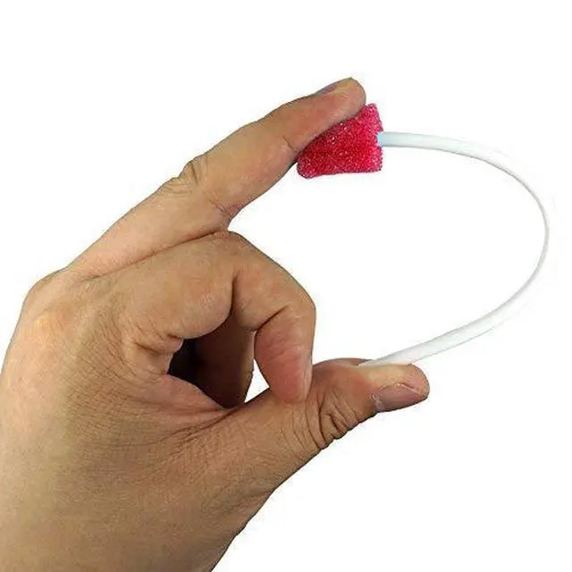 Alt view image 2 of 6 - Disposable Oral Foam Swab with Mint Flavored, Individually Wrapped, Red, Box of 50 Counts