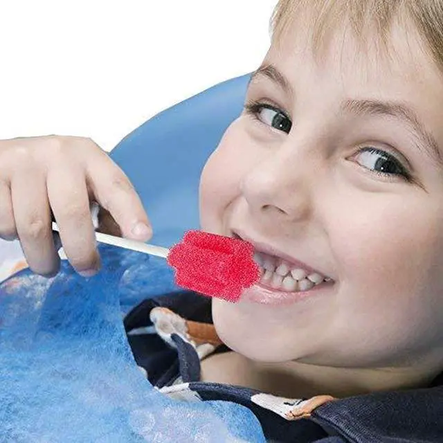 Alt view image 3 of 6 - Disposable Oral Foam Swab with Mint Flavored, Individually Wrapped, Red, Box of 50 Counts