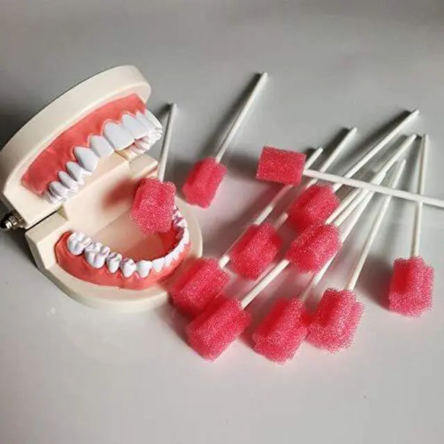 Alt view image 5 of 6 - Disposable Oral Foam Swab with Mint Flavored, Individually Wrapped, Red, Box of 50 Counts